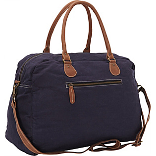 Large Navy Canvas/Leather Duffle