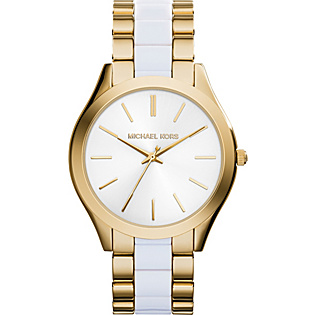 Slim Runway Three Hand Stainless Steel Watch - Gold White